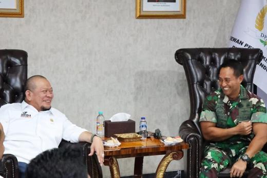 Terima Kunjungan Jendral Andika, LaNyalla Doakan Bisa Amanah jadi Panglima TNI