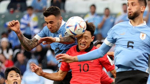 Berlangsung Sengit, Babak Pertama Uruguay vs Korea Selatan Imbang 0-0