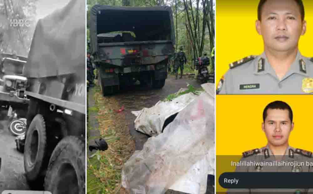 Rem Blong atau Kelalaian, Truk TNI Hantam Motor Polisi hingga Tewas di Cisarua