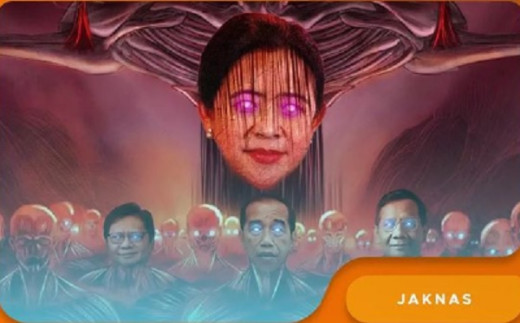 Dianggap Khianati Rakyat, BEM KM Universitas Andalas Pasang Wajah Puan Maharani di Kepala Monster