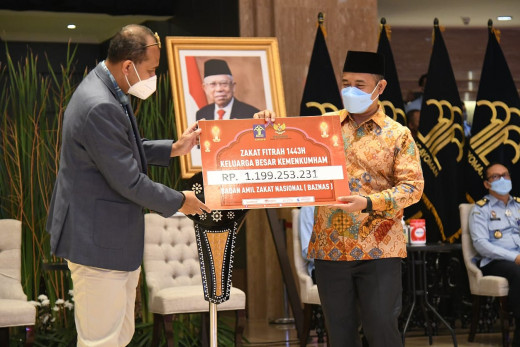 Baznas Terima Penyaluran Zakat Fitrah ASN Kemenkumham Rp1,1 Miliar