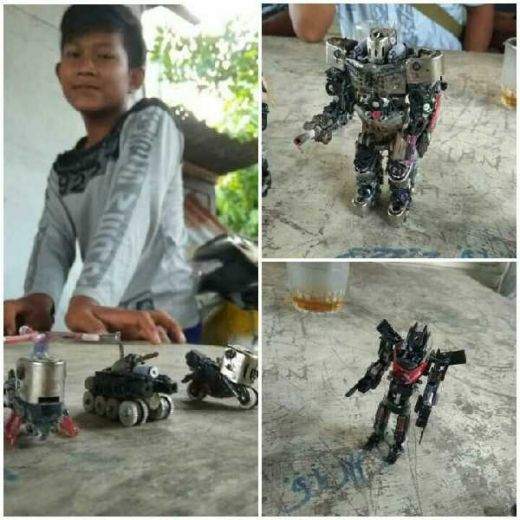 Namanya Aris, Pelajar Pondok Pesantren Asal Pekanbaru Ini, Sulap Mancis Bekas jadi Robot