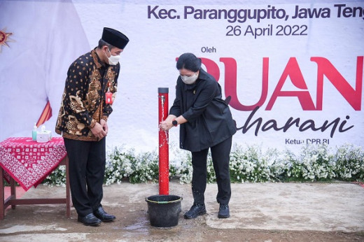 Resmikan Sambungan Air Bersih, Warga Wonogiri Doakan Puan jadi Presiden