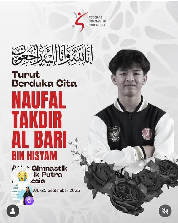 Atlet Senam Indonesia Naufal Takdir Al Bari Meninggal Dunia di Rusia