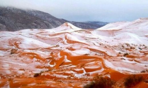 Salju Selimuti Gurun Sahara, Ini Penyebabnya