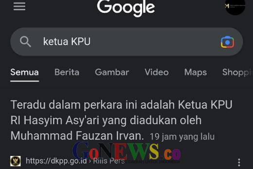 Pemeriksaan DKPP jadi Top Result Pencarian Kueri Ketua KPU di Google