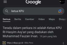 Pemeriksaan DKPP jadi Top Result Pencarian Kueri Ketua KPU di Google