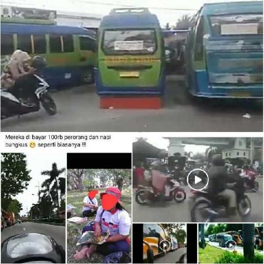 Video Massa Jokowi di Dumai Dikerahkan dari Sumut dengan Mobil Plat BK Beredar di Medsos