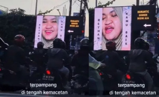 Viral Lagi! Video Intan Syulit Lupakan Rehan Terpampang Nyata di Baliho Pinggir Jalan