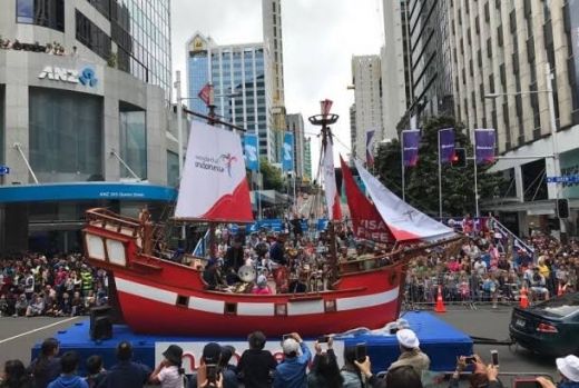 Kapal Phinisi Ikut Ramaikan Parade Internasional di Selandia Baru
