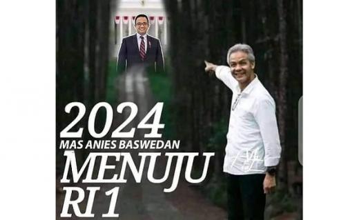Heboh, Muncul Poster Ganjar Pranowo Dukung Anies Baswedan Nyapres 2024 di Medsos