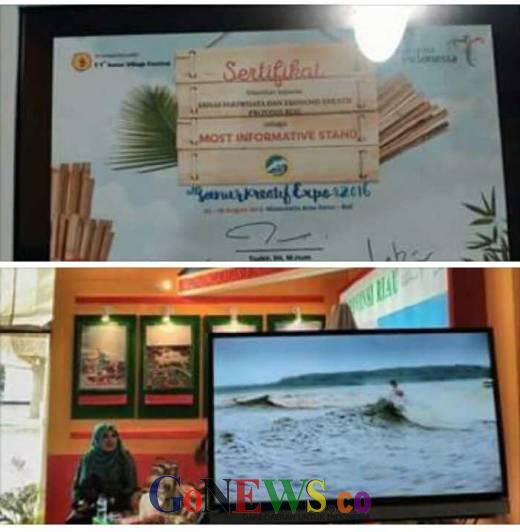Promo Wisata Melalui Tayangan Video di Sanur Village Festival 2016, Disparekraf Riau Raih Most Information Stand