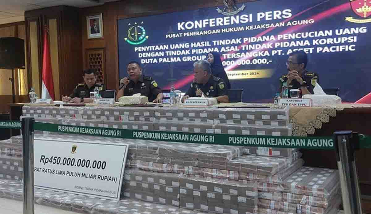 Kejagung Lakukan Penyitaan Uang Senilai Rp 450 Miliar Terkait Kasus Korupsi Korporasi Duta Palma
