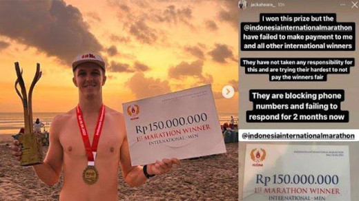 Pelari Asing Menang Kompetisi Maraton di Indonesia, Hadiah 150 Juta Tak Kunjung Cair, Telepon Diblokir